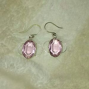 30 cts pink kunzite oval 925 earrings